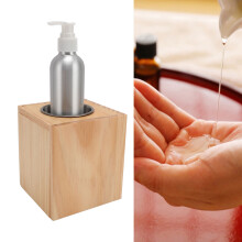 Wood Grain Massage Oil Warmer Single Hole 2 Bottles Electric Dispenser