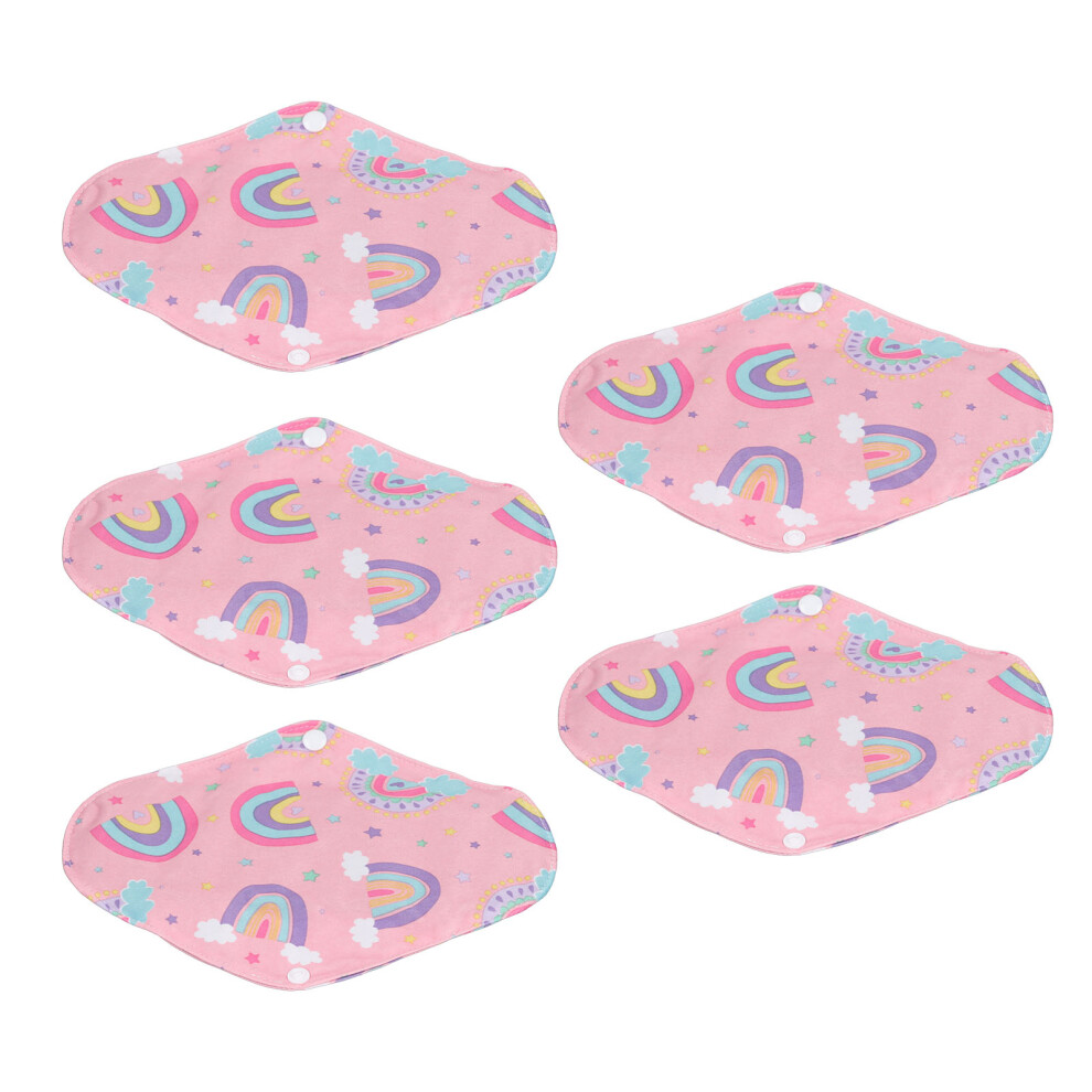 5pcs Reusable Bamboo Charcoal Cloth Menstrual Pads 18x25cm Waterproof