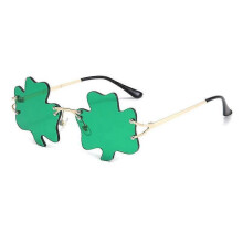 (A) St. Patrick's Day Green Sunglasses, Lucky Shamrock Clover Eyeglasses, Irish Day Eyewear Party Supplies