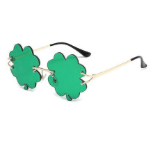 (C) St. Patrick's Day Green Sunglasses, Lucky Shamrock Clover Eyeglasses, Irish Day Eyewear Party Supplies