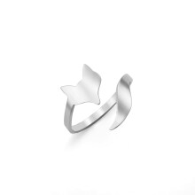 Fox Ring Open Adjustable Stainless Steel For Girls With Animal Motifs Squirrel Dolphin Butterfly Dragonfly Jewelry