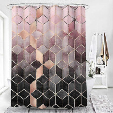 (180x180cm, Pink) Lebanghui Modern Bathroom Waterproof Shower Curtain Colors Sizes Available