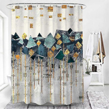 (180x180cm, Beige) Lebanghui Modern Bathroom Waterproof Shower Curtain Colors Sizes Available