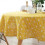 (yellow) 59 inches 150cm diameter polycotton round tablecloth 3