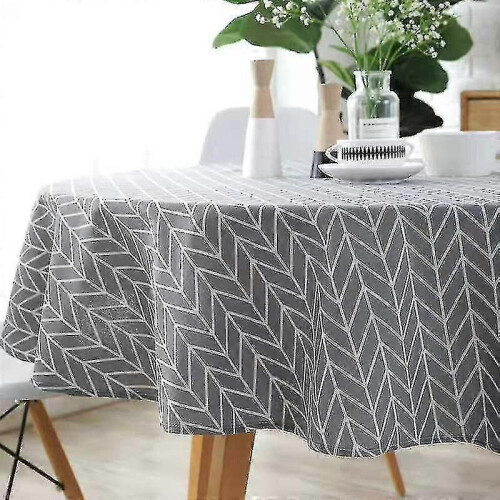 (grey) 59 inches 150cm diameter polycotton round tablecloth 1
