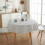 (White) 59 inches 150cm diameter polycotton round tablecloth 2