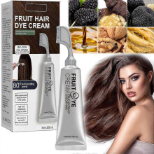 (chestnut brown) Natural plant fruit hair dye, black fruit hair dye, fruit essence hair dye comb, hair dye for all hair types of men and women