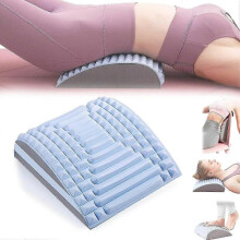 (blue) Neck and back relaxer, portable cervical traction device neck pillow for pain and neck hump relief, posture correction massager