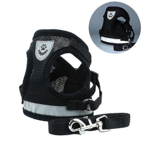(S, Black) Lebanghui Cat Harness, Cat Harness Escape Proof 2