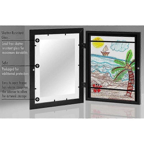 (black) Kids Art Frames, Front-opening, Great For Drawings, Artworks, Art Projects, Schoolwork, Home Or Office 2