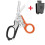 (Black and orange suit) Multifunctional first aid tactical folding scissors outdoor survival tool combination tactical scissors 1