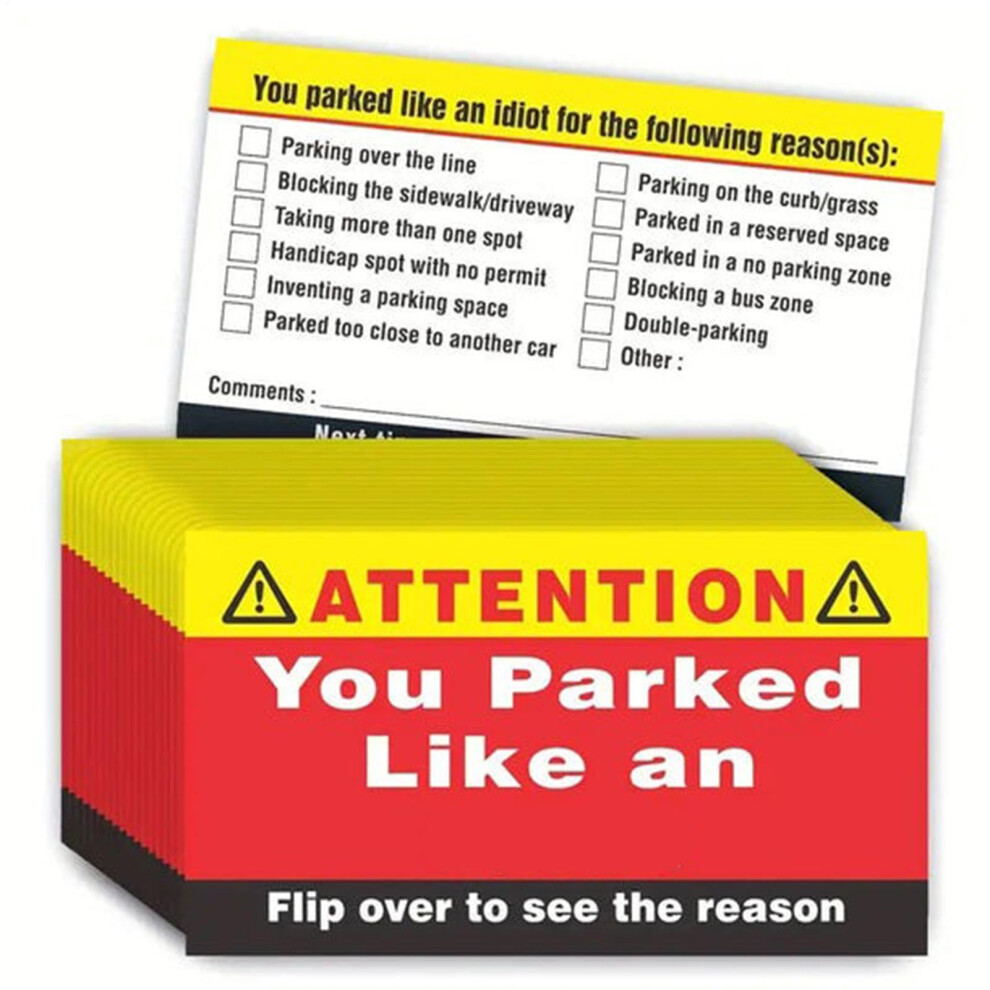 Funny Parking Tickets 100 Pack 3.5 x 2 Inch Learn Parking Cards For Two Parking Spaces-image-OPC-PJG9YKW-NEW