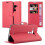 (CARMINE RED) HTC U12 PLUS Case - Protective Case with Card Slots and Stand Function 1