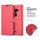 (CARMINE RED) HTC U12 PLUS Case - Protective Case with Card Slots and Stand Function 2