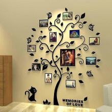 (Black) Lebanghui Stickers Muraux 3D Amovibles Arbre Stickers Autocollants Muraux avec Cadres