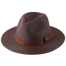 (56-58cm, Brown01) Lebanghui 56-58-59-60CM New Natural Panama Soft Shaped Straw Hat Summer Women/Men Wide Brim Beach Sun Cap UV Protection Fedora Hat