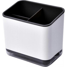 (Black) Utensil Holder Cutlery Drainer Sink Caddy, Chopsticks Holder Spoon Chopsticks Fork Drain Rack Basket Storage Holder Organizer Compartment Box