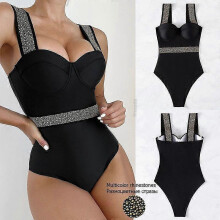 (L, B8119) Lebanghui Push Up Women Swimsuit One Piece Sexy Swimwear Women Bath Suit Stitch Detail One-pieces Swimming Suit Bathing Suits