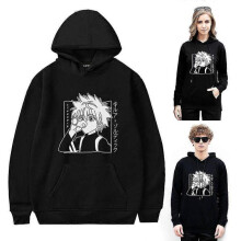 (2XL) Unisex Anime Manga Hoodie Fashion Casual Killua Zoldyck Printed Sweatshirt Pullover Long Sleeve Pullover