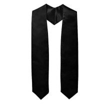 (black) Unisex Women Men Adult Plain Graduation Stole Sash 60"