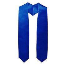 (blue) Unisex Women Men Adult Plain Graduation Stole Sash 60"