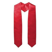 (red) Unisex Women Men Adult Plain Graduation Stole Sash 60"