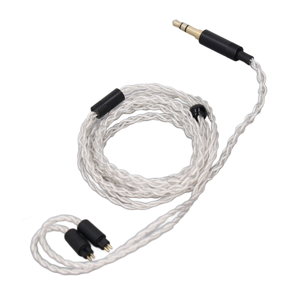 3.5Mm To 2 Pin 0.78Mm Earphone Headphone Cable 3.9Ft Copper Replacement Silver 9461337424692