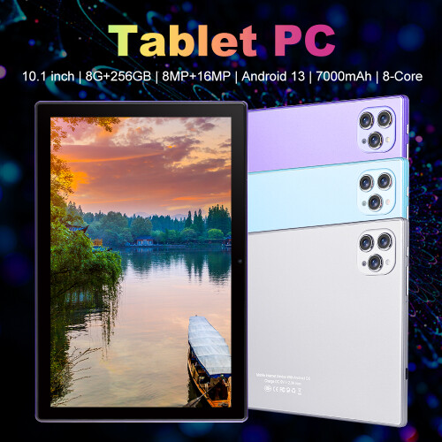 10.1" Android 13 Tablet 8GB RAM 256GB Expandable, 19201200 IPS Display