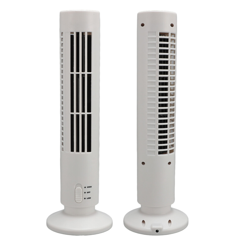 Abs Usb Tower Fan, 2-Speed Quiet Portable Bladeless Fan 100X360x60mm White 6951337426008