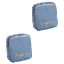 2-Piece Portable Hygiene Towel Storage Bag, Large Capacity, Travel Zipper Tote, For Women, Outdoor And Office, Peafowl