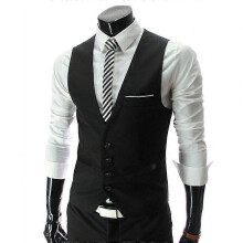 (XL,Black)Lebanghui Vest Mens Suit Business Vest Casual Waistcoat Formal Suit Gilet Slim Formal Style Waistcoat Clothing Business Vest Workwear