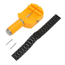 20mm Matte Stainless Steel Watch Strap Replacement with Tool for Men Women Black
