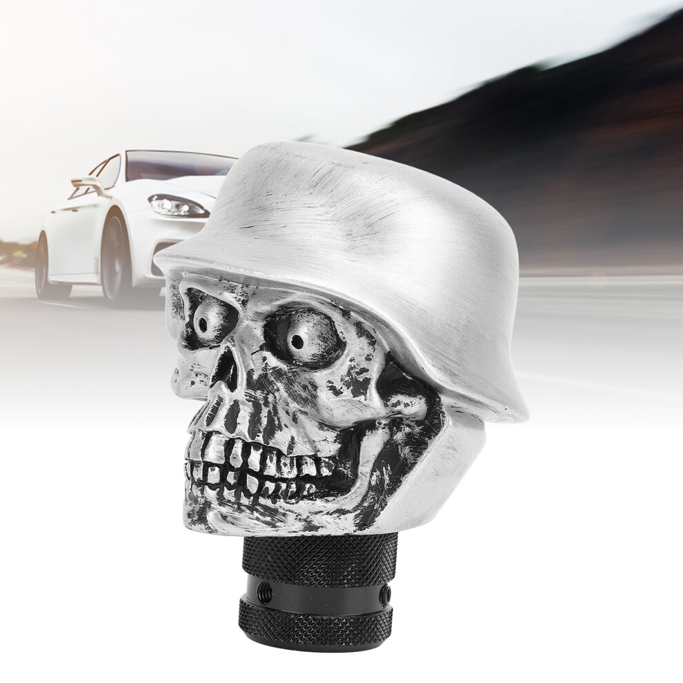 Resin Skull Gear Shift Knob 8Mm 10Mm 12Mm Adapters For Manual Cars Silver 4271337433663