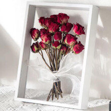 3D Picture Frame White Square 8-Inch, 4 Cm Deep, Transparent Frame For Dried Flowers, Wedding Bouquets