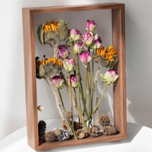 3D Picture Frame Fillable 4cm Transparent Coffee A4 Frame for Dried Flowers and Plant Specimens Wedding Bouquet DIY