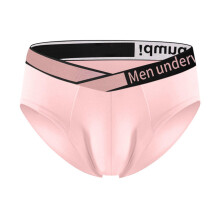 Sexy Underwear for Men Elastic Cotton Low-Waist Briefs Breathable Pink M Wetlook Erotic Sissy Underwear