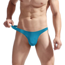 Boxer Shorts For Men One Size Translucent Ice Silk Low Waist Buckle G-String Design Knitted Underwear Testicle Warmer