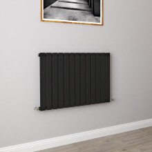 (600x884mm Single) Horizontal flat radiator black all sizes