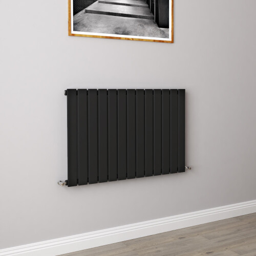 AICA (600x884mm Single) Horizontal flat radiator black all sizes