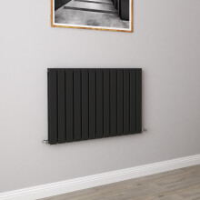 (600x884mm Double) Horizontal flat radiator black all sizes