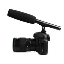 Pro Shotgun Microphone ABS Metal Wired for Cameras & Camcorders with Windscreen
