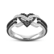 Rose Gold Two-Tone Cross Heart Girl Ring Size 9, Cross Design, Two-Tone Finish