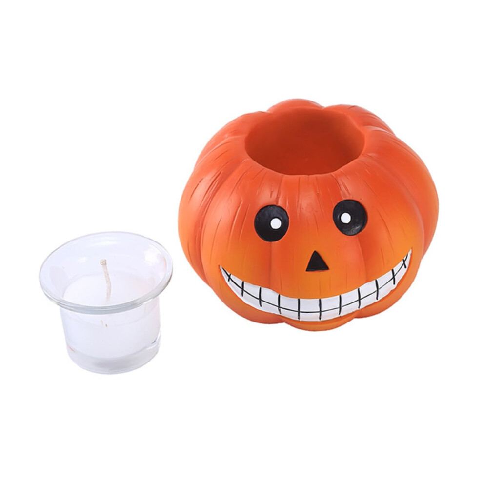 Candle Light Lamp Orange Resin Pumpkin Candle For Halloween Decor Delicate Pumpkin Lantern Home And Cafe Decor-image-OPC-PJGBKCG-NEW