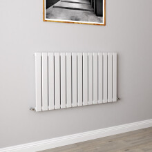 (600x1020mm Single) Horizontal flat radiator white all sizes