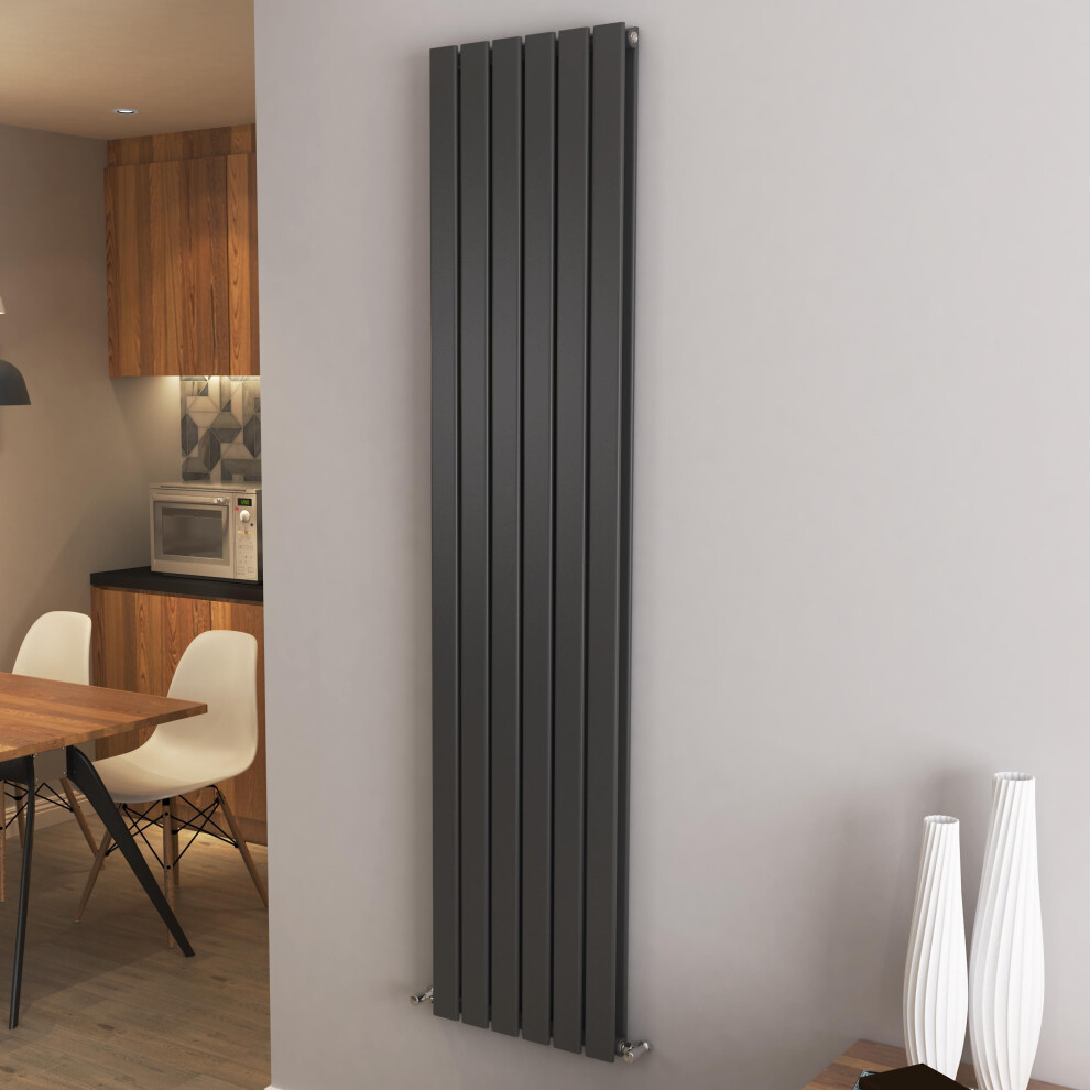 Aica (1800X408mm Double) Vertical Flat Radiator Anthracite All Sizes