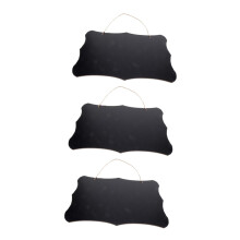 Hanging Chalkboard Sign 3-Piece Set Black Wood Small Chalkboard Signs For Labeling