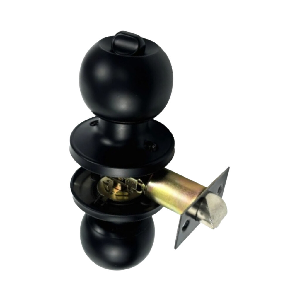 Durable Black Metal Round Lock With Handle For 30-50Mm Thick Doors 5041337481952
