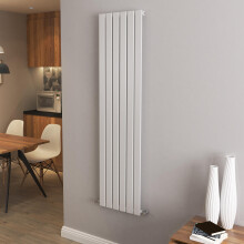 (1600x408mm Single) Vertical flat radiator white all sizes