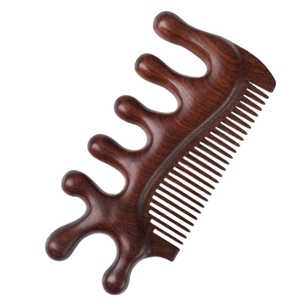 Unisex Sandalwood Scalp Massage Comb, Wide-Tooth Wooden Comb For Thick Hair, Antistatic Scalp Massage At Home Or On The Go