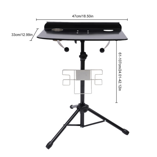 19.69x16.14 Inch Stainless Steel Tattoo Workbench,Adjustable Height 1